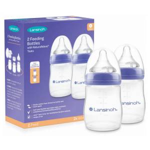Lansinoh Zestaw 2 x Butelka 160 ml + smoczki 0M+