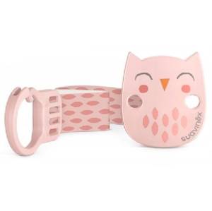 Suavinex tasiemka klips do smoczka różowa sowa