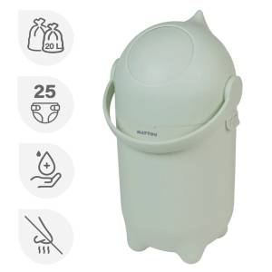 NAttou kosz na zużyte pieluchy Droppy 20l / Zielony