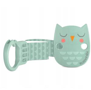 Suavinex tasiemka klips do smoczka miętowa sowa