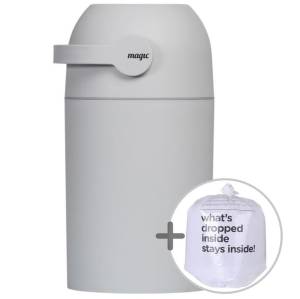 Magic kosz na zużyte pieluchy pampersy + wkład / Szary