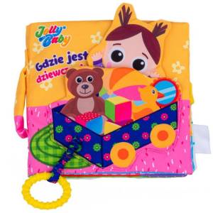 Jolly Baby miękka książeczka sensoryczna Gdzie jest dziewczynaka  6M+
