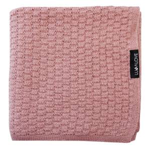 Lullalove koc z wełny merino 100x90 kocyk dziecięcy motylek / Piwonia