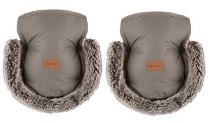 Petite&Mars rękawiczki ocieplacze dłoni do wózka Furry / Mocha Mousse