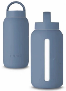 MUUKI SZKLANA butelka na WODĘ / NAPARY 720 ml SHADOW SLATE MOTYWACYJNA