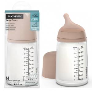 Suavinex butelka Zero Zero średni przepływ Medium 270 ml 3M+