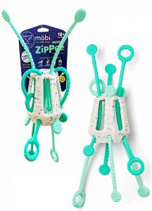 MOBI ZIPPEE  MIĘTOWY PRZECIĄGANIEC ZABAWKA SENSORYCZNA 18M+