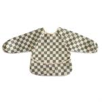 Mushie Śliniak z Długim Rękawem , FARTUSZEK  – OLIVE CHECK