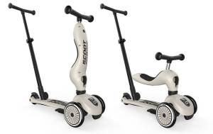 Scootandride Highwaykick 1 Push and Go hulajnoga 1-5 lat jeździk 2w1 trójkołowa / Ash