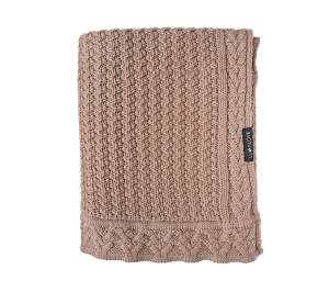 Lullalove Kocyk merino PREMIUM - ciasteczko karmelowy beż