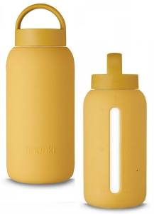 MUUKI SZKLANA butelka na WODĘ / NAPARY 720 ml MUSTARD  MOTYWACYJNA  
