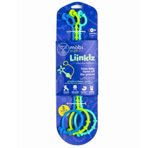 Mobi Liinklz - Zestaw trzech silikonowych pasków zaczepów do zabawek 0M+