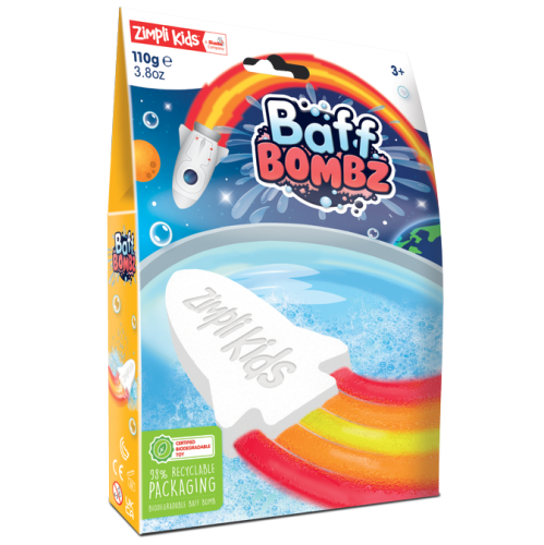 Rakieta do kąpieli do zabawy zmieniająca kolor wody, Rainbow Baff Bombz, 3+, Zimpli Kids 813974023407.png