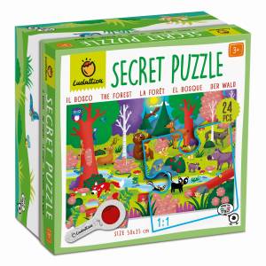 ludattica  SECRET PUZZLE – puzzle z TAJEMNICĄ – LAS z lupą
