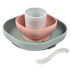 Beaba komplet naczyń z silikonu z przyssawką dla dziecka 4M+