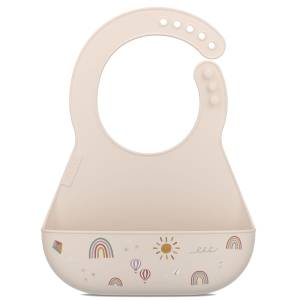 Mpepal Śliniak silikonowy z kieszonką Mio Sunshine & rainbow