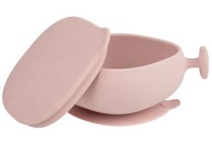 B.Box silikonowa miseczka z przyssawką i pokrywką / Różowy