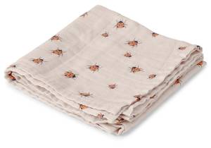 Vanilla Copenhagen Kocyk muślinowy 100x100 cm Swaddle Ladybug