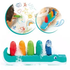 Ludi Krokodyl z kredkami do rysowania w kąpieli zabawka dla dzieci 10M+