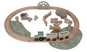 Little Dutch drewniany pociąg z torami Kolejka Little Farm FSC 18M+