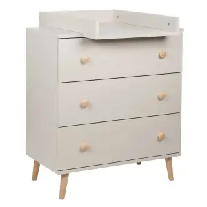 Yoonco Komoda do pokoju dziecięcego z nakładką beż/buk