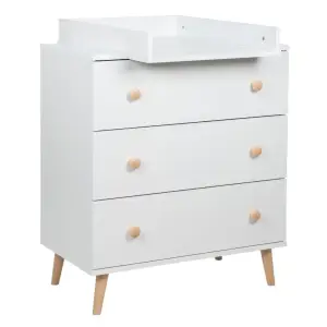 Yoonco Komoda do pokoju dziecięcego z nakładką biel /buk 