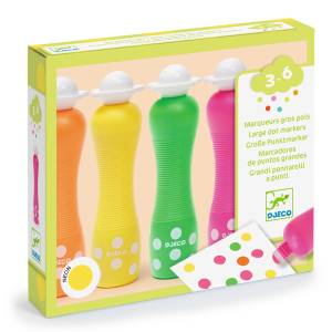 DJECO Markery stempelkowe 4 kolory Neonowe dj09059