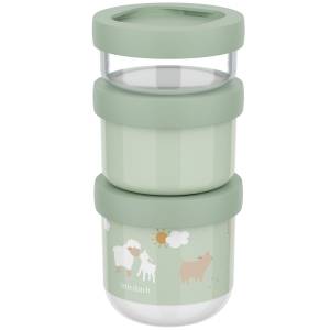 Mepal Pojemnik na przekąski piętrowalny Mio 3-częściowy Little Farm