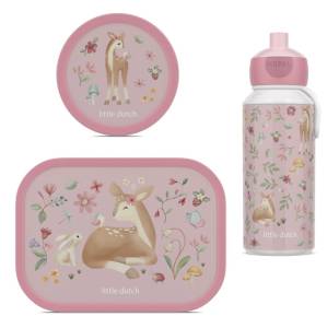 Mepal Lunch set Campus 3 el. Fairy Garden bidon + śniadaniówka + pojemnik na przekąski 