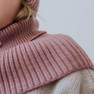 Patulove Ciepły komin z golfem z wełny merino WINTER BLUSH