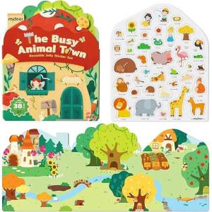 Zestaw wielorazowych żelowych naklejek Zwierzęta - Mideer 3+