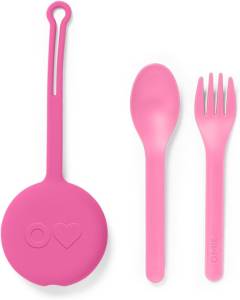OMIE OMIEPOD zawieszka - pokrowiec ze sztućcami, Bubble Pink