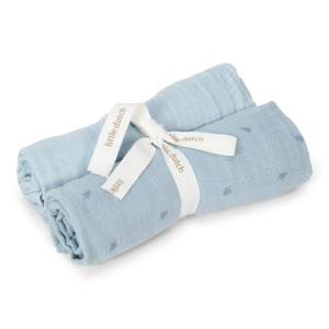 Little Dutch Otulacze muślinowe 70x70 cm pure denim blue