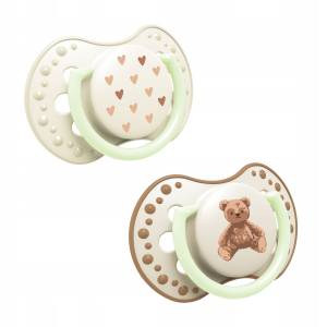 Smoczek silikonowy dynamiczny LOVI 6-18 m 2 szt Teddy Love
