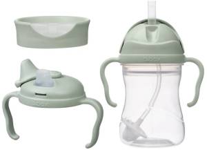 b.box - kubek do picia 3w1, kubek ze słomką, bidon, kubek treningowy 240 ml | Sage