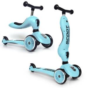 ScootAndRide Highwaykick 1 hulajnoga 1-5 lat jeździk 2w1 trójkołowa / Blueberry
