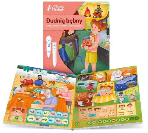 albi Książka Dudnią bębny. Interaktywna pomoc logopedyczna 3+ 9788076884007 (2).jpg