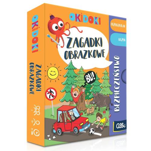 okidoki Zagadki obrazkowe. Bezpieczeństwo 5+ albi 9788076882836 (1).jpg