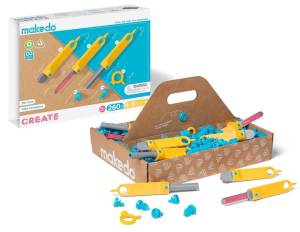  Zestaw narzędzi do konstruowania z kartonu DIY Makedo Create 260 el. 5+