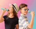 Zestaw karaoke z kulą dyskotekową MOB na 2 mikrofony – niebieski 3701613301580 4.jpg