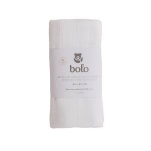 Bolo Otulacz muślinowy 3-warstwowy z bawełny organicznej 85x85cm – biały