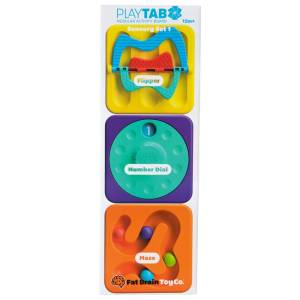 Fat Brain Toy PlayTab Sensoryczne Kwadraty Zestaw 1 z Przekładankami 12M+