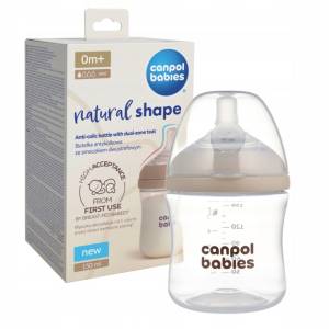 Canpol babies Butelka Natural Shape ze smoczkiem dwustrefowym 150 ml 0m+
