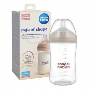 Canpol babies Butelka Natural Shape ze smoczkiem dwustrefowym 260 ml 3m+