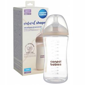 Canpol babies Butelka Natural Shape ze smoczkiem dwustrefowym 330 ml 6m+