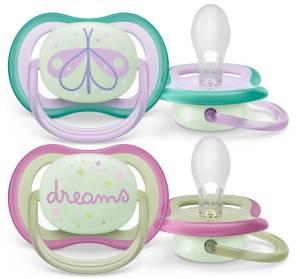 Philips Avent smoczek silikonowy uspokajający Ultra Air 2 szt. 0-6M 376/19