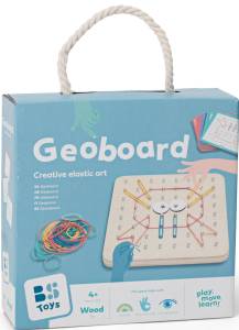 BS Toys, BS Toys, Geoplan tablica manipulacyjna edukacyjna z gumkami 48 gumek 20 kart 4+