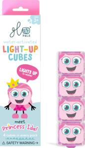 Glo Pals, CASE  IDA Kostki sensoryczne świecące w wodzie Księżniczka - zabawka kąpielowa, kolor różowy