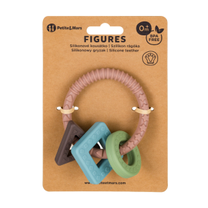 PETITE&MARS silikonowy gryzak Figures Velvet Latte 0m+