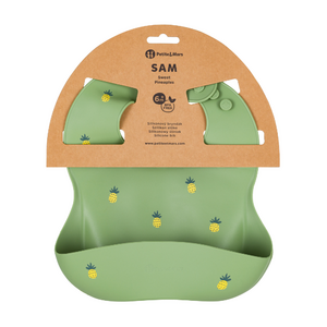 PETITE&MARS Silikonowy śliniak Take&Match Sweet Pineaples 6m+